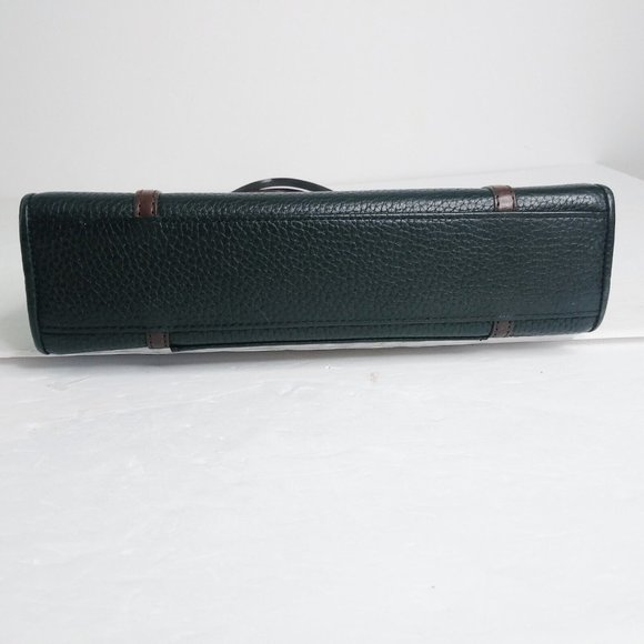 VTG! BRIGHTON Black/Brown Pebble Leather Shoulder Bag 10" Wide x 6.75" Tall - Picture 8 of 11